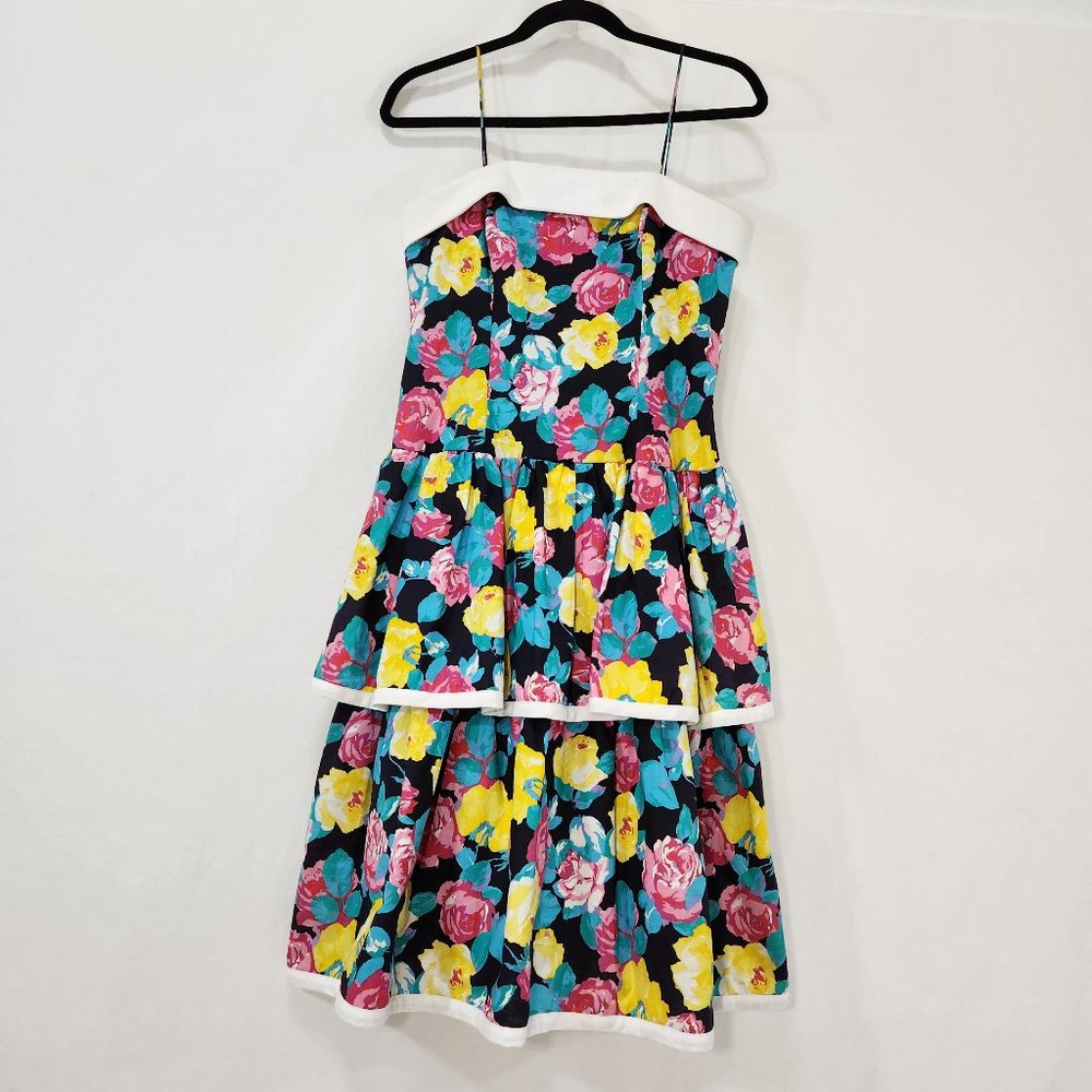 USA Vintage ACT I Fairy Cotaggecore Girl BOHO Multicolor Floral Dress Size 9 -10